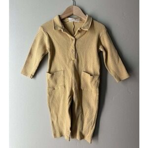 Zara Ribbed Coverall Romper Neutral Scandi Coastal 9-12 M Cotton Playhoodcore